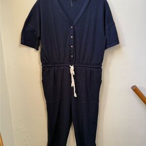 Roolee Dark Blue Jumpsuit with Rope Tie